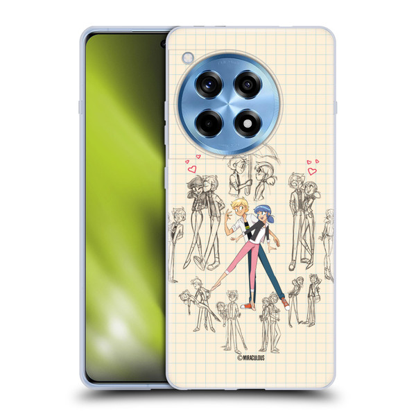 Miraculous Ladybug Sketches Marinette And Adrien Soft Gel Case for OnePlus 12R Miraculous Ladybug Sketches Marinette And Adrien Soft Gel Case for OnePlus 12R