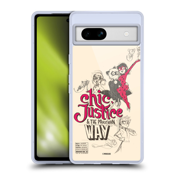 Miraculous Ladybug Sketches Chic Justice Soft Gel Case for Google Pixel 7a