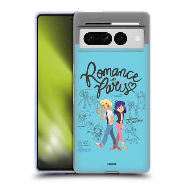 Miraculous Ladybug Sketches Romance In Paris Soft Gel Case for Google Pixel 7 Pro