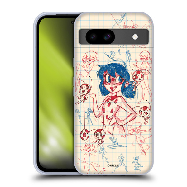 Miraculous Ladybug Sketches Ladybug Soft Gel Case for Google Pixel 8a