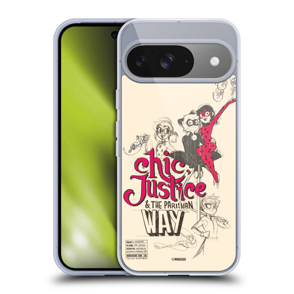 Miraculous Ladybug Sketches Chic Justice Soft Gel Case for Google Pixel 9 / Pixel 9 Pro