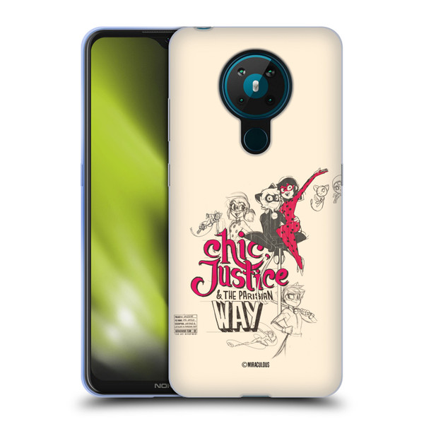 Miraculous Ladybug Sketches Chic Justice Soft Gel Case for Nokia 5.3