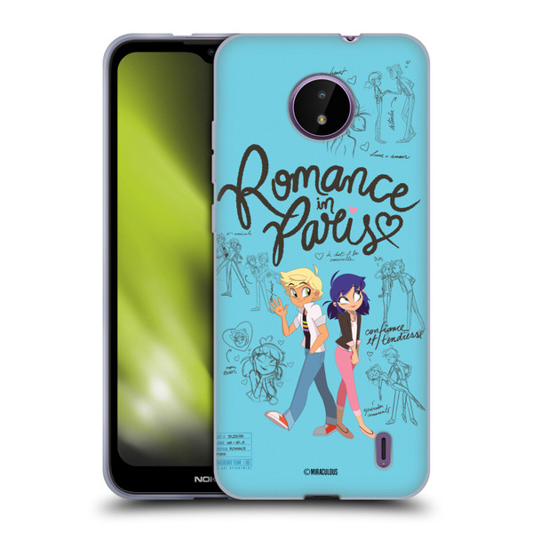 Miraculous Ladybug Sketches Romance In Paris Soft Gel Case for Nokia C10 / C20