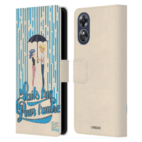 Miraculous Ladybug Sketches Made For Each Other Leather Book Wallet Case Cover For OPPO A17