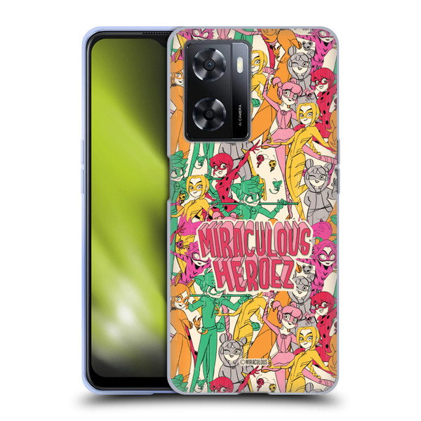 Miraculous Ladybug Sketches Heroes Pattern Soft Gel Case for OPPO A57s