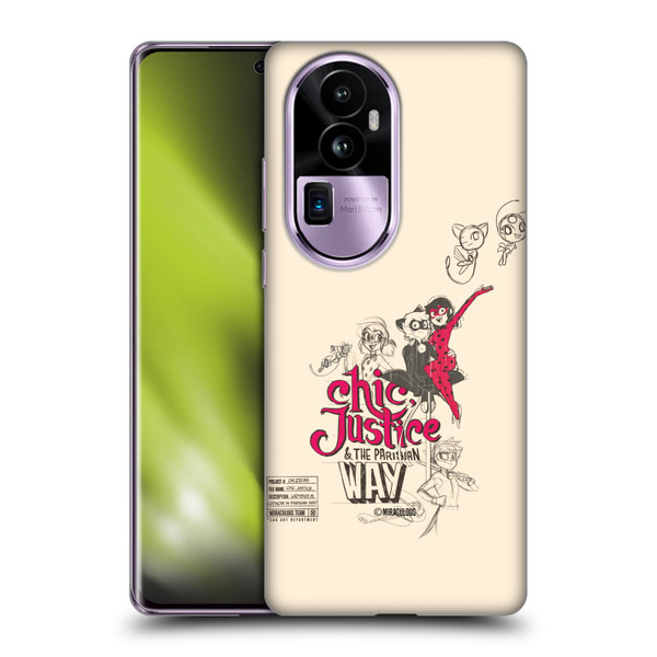 Miraculous Ladybug Sketches Chic Justice Soft Gel Case for OPPO Reno10 Pro+