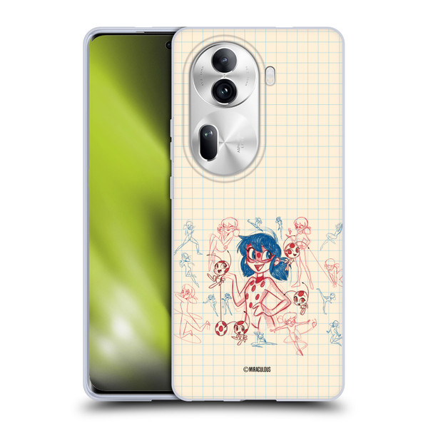Miraculous Ladybug Sketches Ladybug Soft Gel Case for OPPO Reno11 Pro