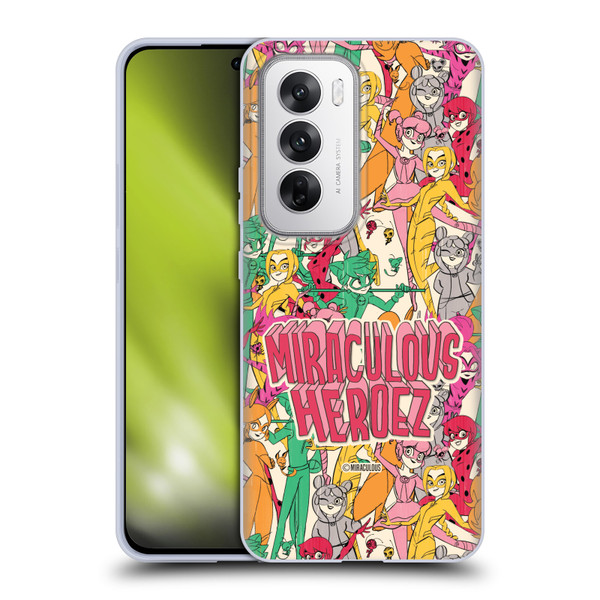 Miraculous Ladybug Sketches Heroes Pattern Soft Gel Case for OPPO Reno12 5G