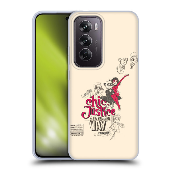 Miraculous Ladybug Sketches Chic Justice Soft Gel Case for OPPO Reno12 Pro 5G