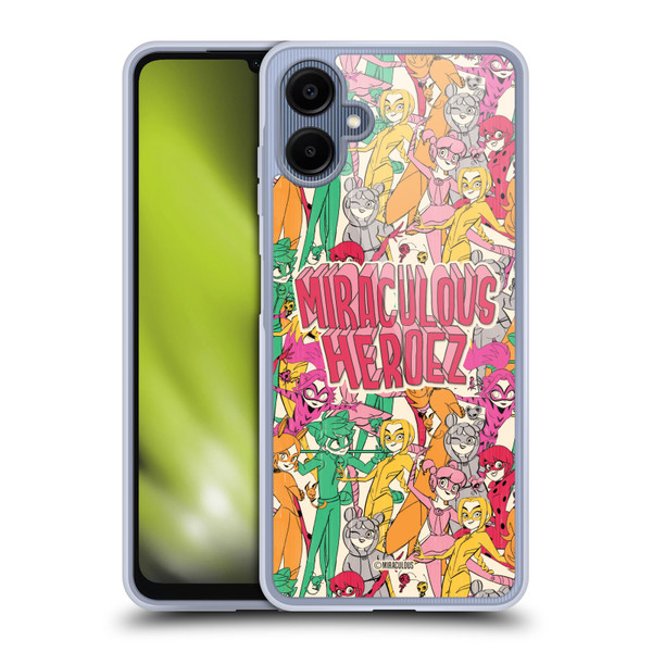 Miraculous Ladybug Sketches Heroes Pattern Soft Gel Case for Samsung Galaxy A06 4G