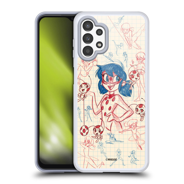 Miraculous Ladybug Sketches Ladybug Soft Gel Case for Samsung Galaxy A13 (2022)