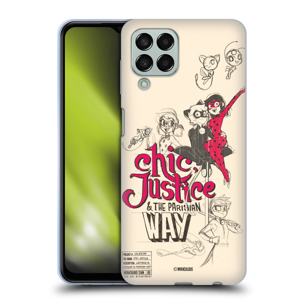 Miraculous Ladybug Sketches Chic Justice Soft Gel Case for Samsung Galaxy M33 (2022)