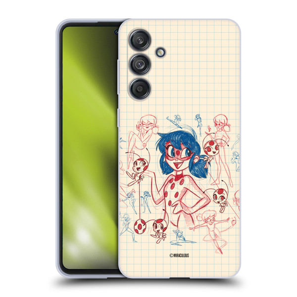 Miraculous Ladybug Sketches Ladybug Soft Gel Case for Samsung Galaxy M55 5G