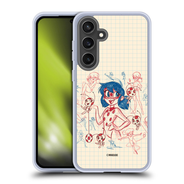 Miraculous Ladybug Sketches Ladybug Soft Gel Case for Samsung Galaxy S24 FE