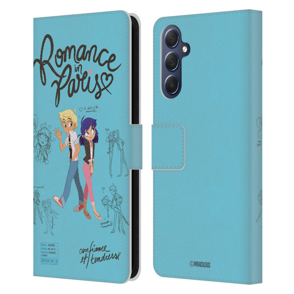 Miraculous Ladybug Sketches Romance In Paris Leather Book Wallet Case Cover For Samsung Galaxy M54 5G Miraculous Ladybug Sketches Romance In Paris Leather Book Wallet Case Cover For Samsung Galaxy M54 5G