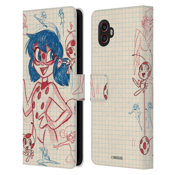 Miraculous Ladybug Sketches Ladybug Leather Book Wallet Case Cover For Samsung Galaxy Xcover6 Pro/Pro2