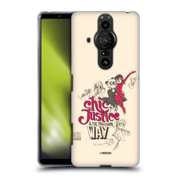 Miraculous Ladybug Sketches Chic Justice Soft Gel Case for Sony Xperia Pro-I