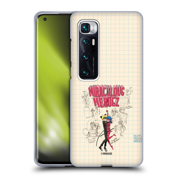 Miraculous Ladybug Sketches Ladybug And Cat Noir Soft Gel Case for Xiaomi Mi 10 Ultra 5G