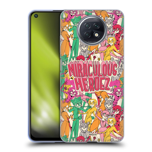 Miraculous Ladybug Sketches Heroes Pattern Soft Gel Case for Xiaomi Redmi Note 9T 5G