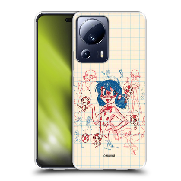 Miraculous Ladybug Sketches Ladybug Soft Gel Case for Xiaomi 13 Lite 5G