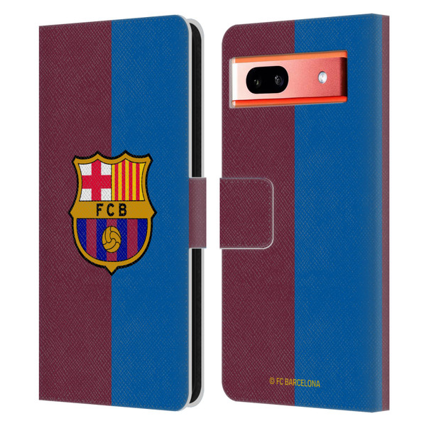 FC Barcelona 2024/25 Crest Kit Home Leather Book Wallet Case Cover For Google Pixel 7a