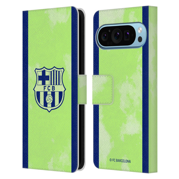 FC Barcelona 2024/25 Crest Kit Third Leather Book Wallet Case Cover For Google Pixel 9 / Pixel 9 Pro