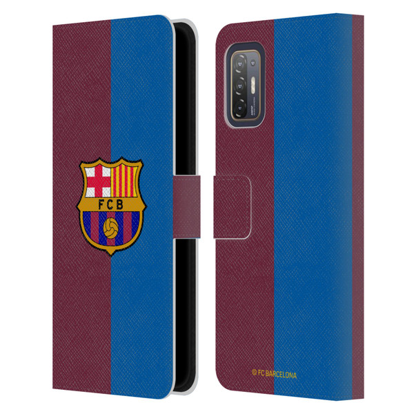 FC Barcelona 2024/25 Crest Kit Home Leather Book Wallet Case Cover For HTC Desire 21 Pro 5G