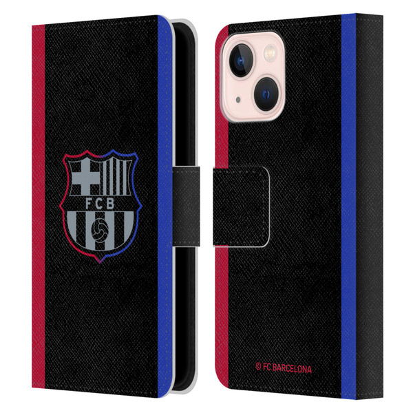 FC Barcelona 2024/25 Crest Kit Away Leather Book Wallet Case Cover For Apple iPhone 13 Mini