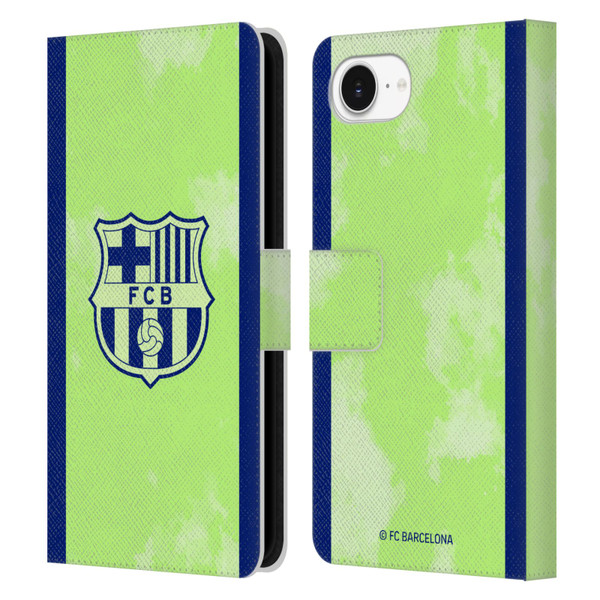 FC Barcelona 2024/25 Crest Kit Third Leather Book Wallet Case Cover For Apple iPhone 16e