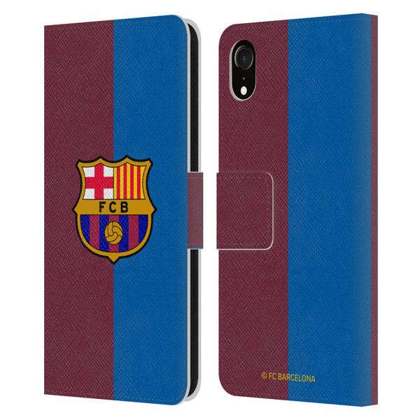 FC Barcelona 2024/25 Crest Kit Home Leather Book Wallet Case Cover For Apple iPhone XR