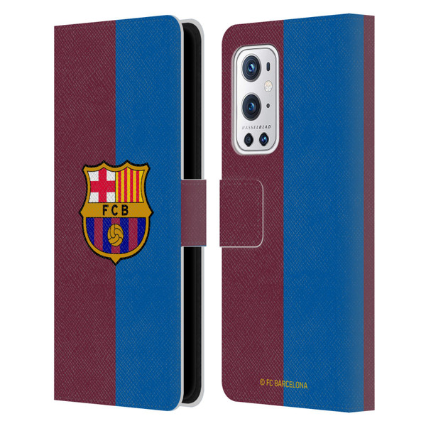 FC Barcelona 2024/25 Crest Kit Home Leather Book Wallet Case Cover For OnePlus 9 Pro