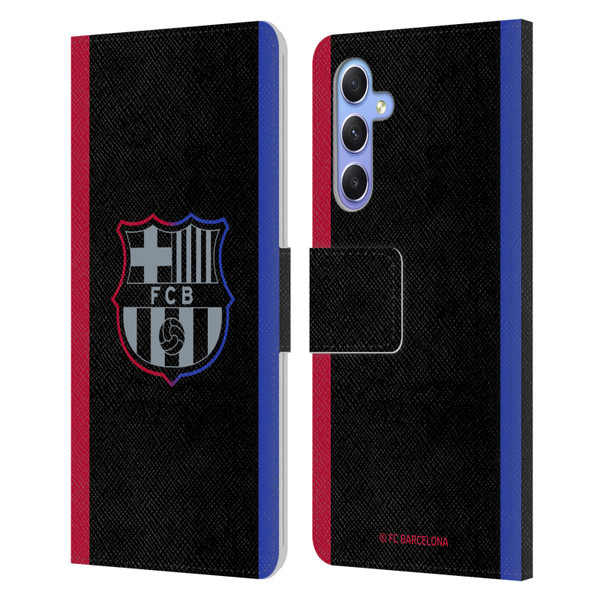 FC Barcelona 2024/25 Crest Kit Away Leather Book Wallet Case Cover For Samsung Galaxy A34 5G