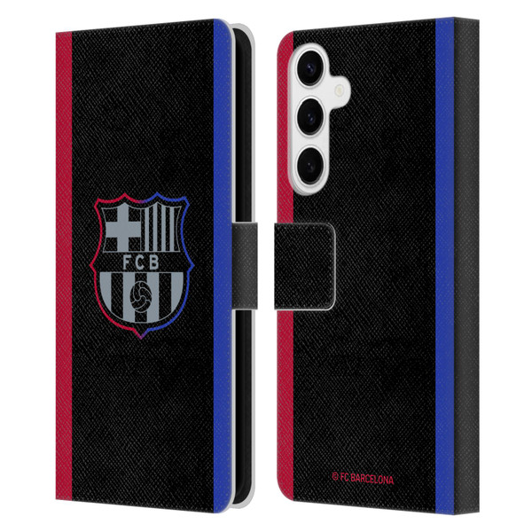 FC Barcelona 2024/25 Crest Kit Away Leather Book Wallet Case Cover For Samsung Galaxy S24+ 5G