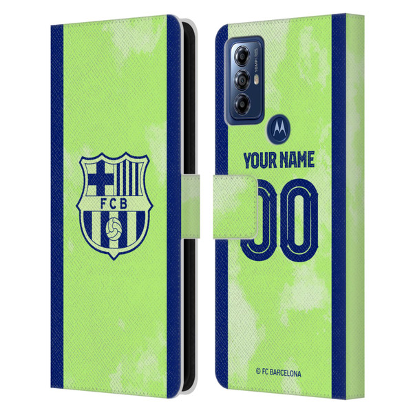 Custom Customised Personalised FC Barcelona 2024/25 Kit Third Leather Book Wallet Case Cover For Motorola Moto G Play (2023) Custom Customised Personalised FC Barcelona 2024/25 Kit Third Leather Book Wallet Case Cover For Motorola Moto G Play (2023)