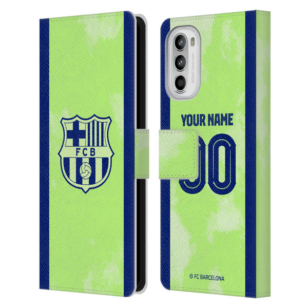 Custom Customised Personalised FC Barcelona 2024/25 Kit Third Leather Book Wallet Case Cover For Motorola Moto G52