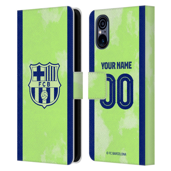 Custom Customised Personalised FC Barcelona 2024/25 Kit Third Leather Book Wallet Case Cover For Sony Xperia 5 V 5G
