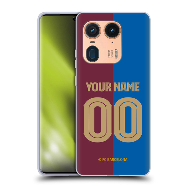 Custom Customised Personalised FC Barcelona 2024/25 Kit Home Soft Gel Case for Motorola Edge 50 Ultra/X50 Ultra