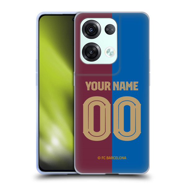 Custom Customised Personalised FC Barcelona 2024/25 Kit Home Soft Gel Case for OPPO Reno8 Pro