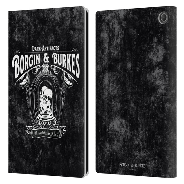 Harry Potter Locations Typography Borgin & Burkes Leather Book Wallet Case Cover For Amazon Fire Max 11 2023