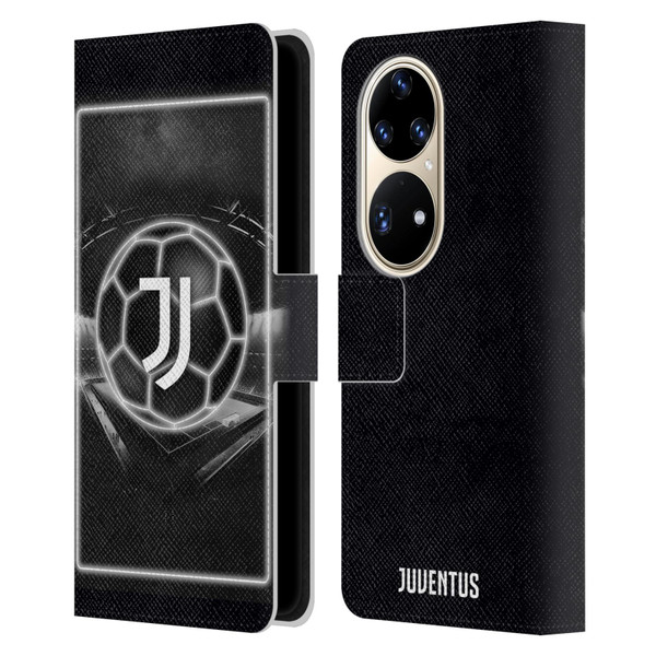 Juventus Football Club Neon Logo Leather Book Wallet Case Cover For Huawei P50 Pro