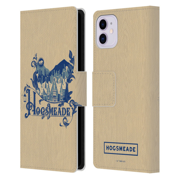 Harry Potter Locations Typography Hogsmeade Leather Book Wallet Case Cover For Apple iPhone 11