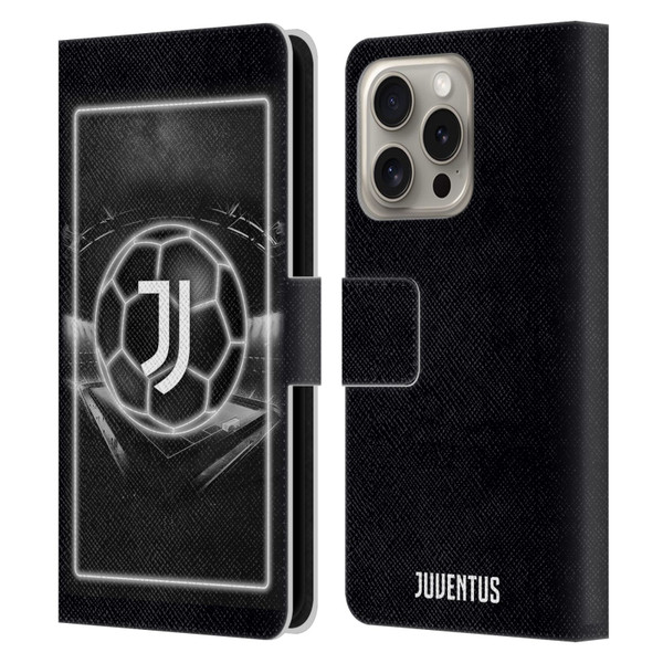 Juventus Football Club Neon Logo Leather Book Wallet Case Cover For Apple iPhone 16 Pro