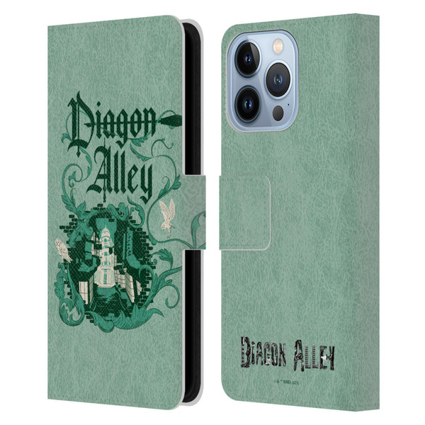 Harry Potter Locations Typography Diagon Alley Leather Book Wallet Case Cover For Apple iPhone 13 Pro