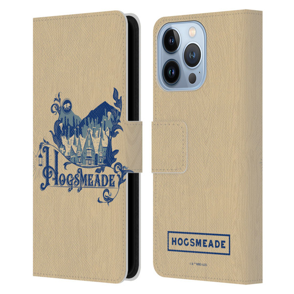 Harry Potter Locations Typography Hogsmeade Leather Book Wallet Case Cover For Apple iPhone 13 Pro