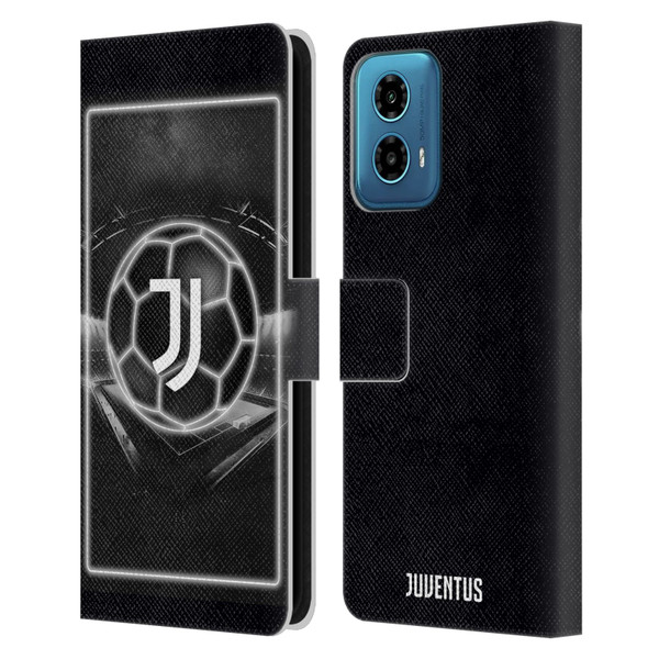 Juventus Football Club Neon Logo Leather Book Wallet Case Cover For Motorola Moto G34 5G