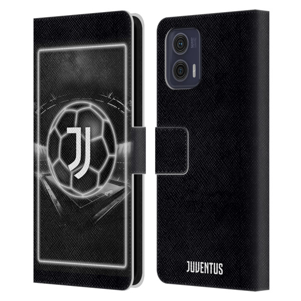 Juventus Football Club Neon Logo Leather Book Wallet Case Cover For Motorola Moto G73 5G