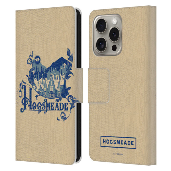 Harry Potter Locations Typography Hogsmeade Leather Book Wallet Case Cover For Apple iPhone 16 Pro
