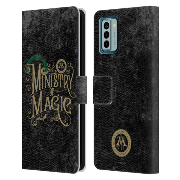 Harry Potter Locations Typography Ministry Of Magic Leather Book Wallet Case Cover For Nokia G42