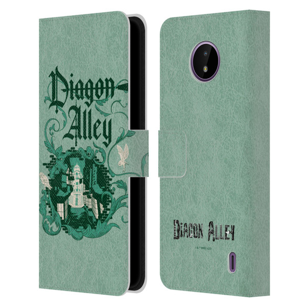 Harry Potter Locations Typography Diagon Alley Leather Book Wallet Case Cover For Nokia C10 / C20