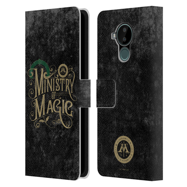 Harry Potter Locations Typography Ministry Of Magic Leather Book Wallet Case Cover For Nokia C30